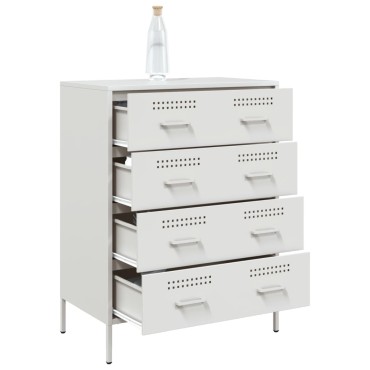 vidaXL Μπουφές Λευκός 68x39x89cm από Ατσάλι 1 τεμ.