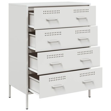 vidaXL Μπουφές Λευκός 68x39x89cm από Ατσάλι 1 τεμ.