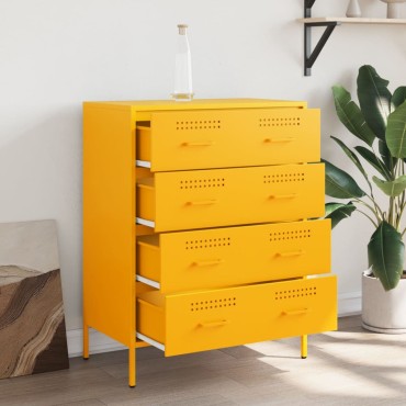 vidaXL Ντουλάπι Μουσταρδί 68x39x89cm από Ατσάλι 1 τεμ.