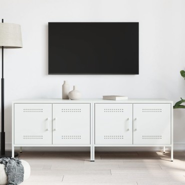 vidaXL Έπιπλα Τηλεόρασης 2 τεμ. Λευκό 68x39x50,5cm από Χάλυβα