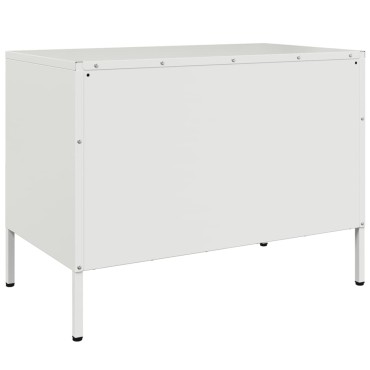 vidaXL Έπιπλα Τηλεόρασης 2 τεμ. Λευκό 68x39x50,5cm από Χάλυβα