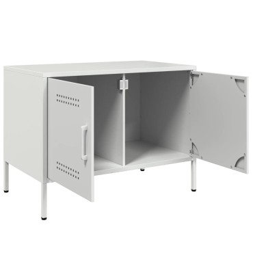 vidaXL Έπιπλα Τηλεόρασης 2 τεμ. Λευκό 68x39x50,5cm από Χάλυβα