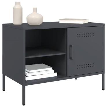 vidaXL Έπιπλο Τηλεόρασης Ανθρακί 68x39x50,5cm από Χάλυβα