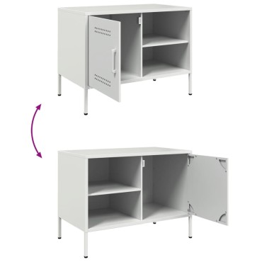 vidaXL Έπιπλο Τηλεόρασης Λευκό 68x39x50,5cm από Χάλυβα