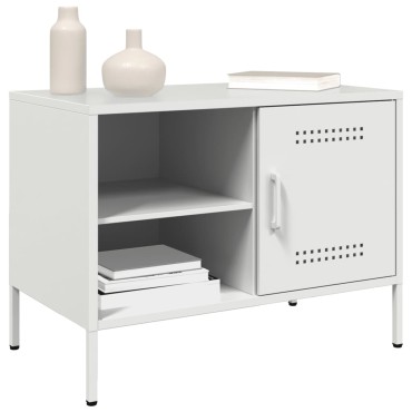 vidaXL Έπιπλο Τηλεόρασης Λευκό 68x39x50,5cm από Χάλυβα