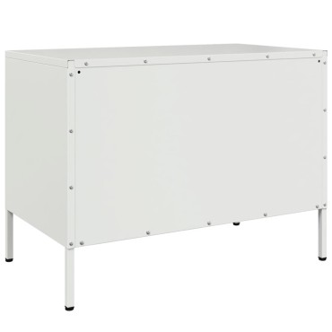vidaXL Έπιπλο Τηλεόρασης Λευκό 68x39x50,5cm από Χάλυβα