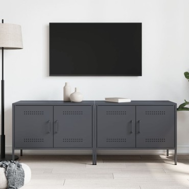 vidaXL Έπιπλα Τηλεόρασης 2 τεμ. Ανθρακί 68x39x50,5cm από Χάλυβα