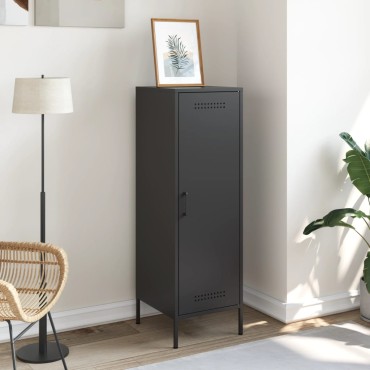 vidaXL Ντουλάπι Μαύρο 36x39x113cm από Ατσάλι 1 τεμ.