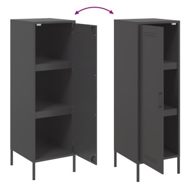 vidaXL Ντουλάπι Μαύρο 36x39x113cm από Ατσάλι 1 τεμ.