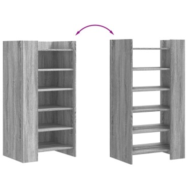 vidaXL Παπουτσοθήκη Γκρι Sonoma 52x37,5x100cm από Επεξεργ. Ξύλο
