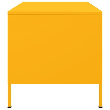 vidaXL Τραπέζι Κήπου Κίτρινο Μουσταρδί 68x50x50,5cm Ατσάλινο 1 τεμ.