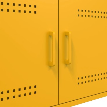 vidaXL Τραπέζι Κήπου Κίτρινο Μουσταρδί 68x50x50,5cm Ατσάλινο 1 τεμ.