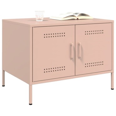vidaXL Τραπεζάκι Σαλονιού Ροζ 68x50x50,5cm από Ατσάλι 1 τεμ.