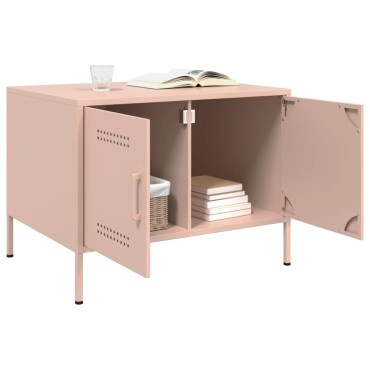 vidaXL Τραπεζάκι Σαλονιού Ροζ 68x50x50,5cm από Ατσάλι 1 τεμ.