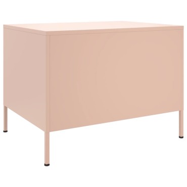 vidaXL Τραπεζάκι Σαλονιού Ροζ 68x50x50,5cm από Ατσάλι 1 τεμ.