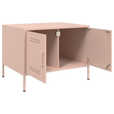 vidaXL Τραπεζάκι Σαλονιού Ροζ 68x50x50,5cm από Ατσάλι 1 τεμ.