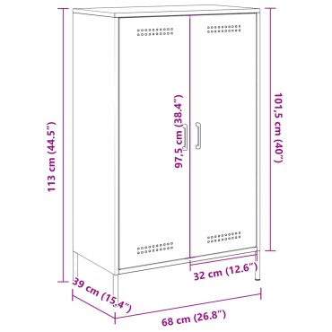 vidaXL Ντουλάπι Ανθρακί 68x39x113cm από Ατσάλι 1 τεμ.