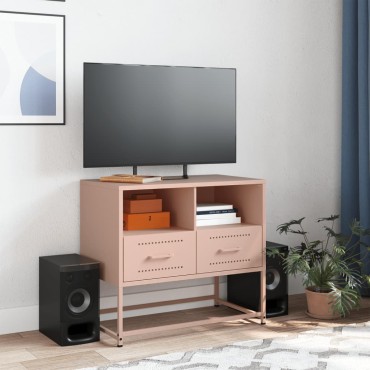 vidaXL Έπιπλο Τηλεόρασης Ροζ 68x39x60,5cm από Χάλυβα