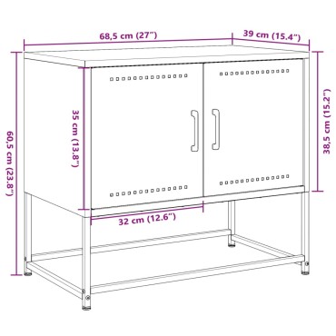 vidaXL Έπιπλο Τηλεόρασης Ανθρακί 68,5x39x60,5cm από Χάλυβα