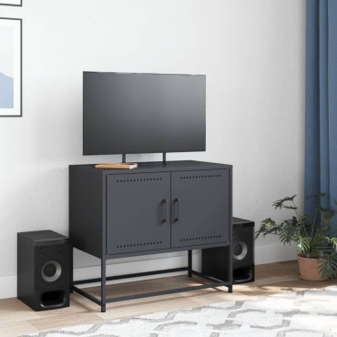 vidaXL Έπιπλο Τηλεόρασης Ανθρακί 68,5x39x60,5cm από Χάλυβα