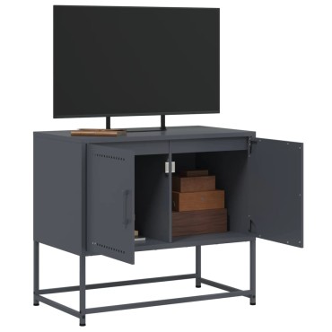 vidaXL Έπιπλο Τηλεόρασης Ανθρακί 68,5x39x60,5cm από Χάλυβα