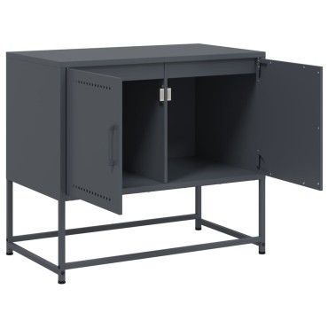 vidaXL Έπιπλο Τηλεόρασης Ανθρακί 68,5x39x60,5cm από Χάλυβα