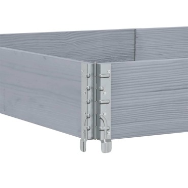 vidaXL Κολάρα Παλέτας 3 τεμ. Γκρι 150x100 εκ. από Μασίφ Ξύλο Πεύκου