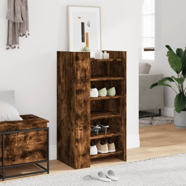 vidaXL Παπουτσοθήκη Καπνιστή Δρυς 52x37,5x100cm Επεξεργασμένο Ξύλο