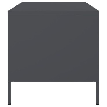 vidaXL Τραπέζι Κήπου Ανθρακί 68x50x50,5cm Ατσάλινο 1 τεμ.
