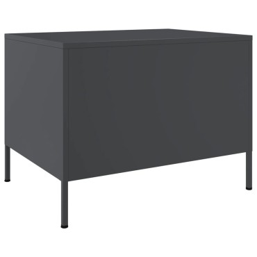 vidaXL Τραπέζι Κήπου Ανθρακί 68x50x50,5cm Ατσάλινο 1 τεμ.