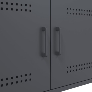 vidaXL Τραπέζι Κήπου Ανθρακί 68x50x50,5cm Ατσάλινο 1 τεμ.