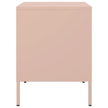 vidaXL Κομοδίνα 2 τεμ. Ροζ 36x39x50,5cm από Χάλυβα
