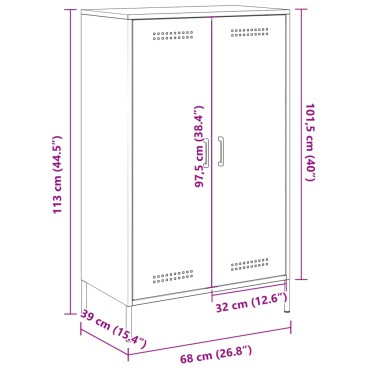 vidaXL Ντουλάπι Ροζ 68x39x113cm από Ατσάλι 1 τεμ.
