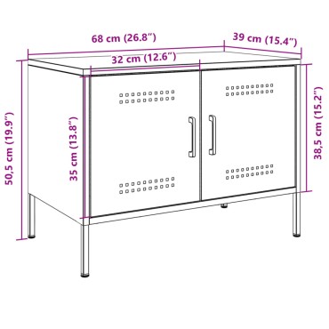 vidaXL Έπιπλο Τηλεόρασης Ανθρακί 68x39x50,5cm από Χάλυβα