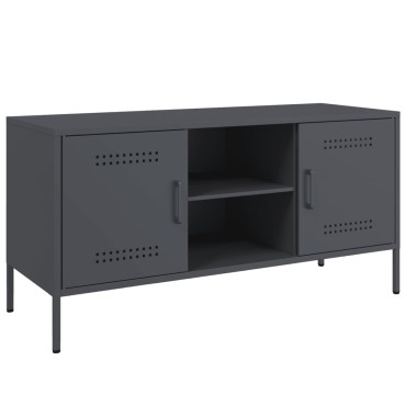vidaXL Έπιπλο Τηλεόρασης Ανθρακί 100,5x39x50,5cm από Ατσάλι
