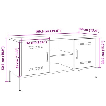 vidaXL Έπιπλο Τηλεόρασης Ανθρακί 100,5x39x50,5cm από Ατσάλι