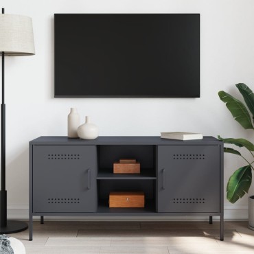 vidaXL Έπιπλο Τηλεόρασης Ανθρακί 100,5x39x50,5cm από Ατσάλι