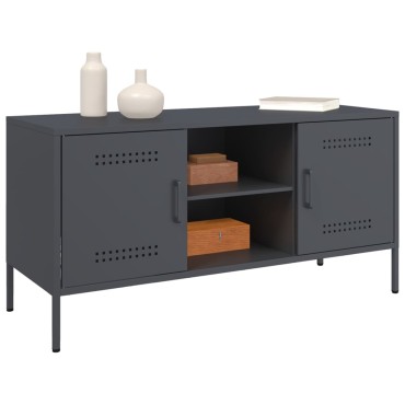 vidaXL Έπιπλο Τηλεόρασης Ανθρακί 100,5x39x50,5cm από Ατσάλι