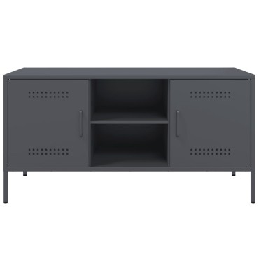vidaXL Έπιπλο Τηλεόρασης Ανθρακί 100,5x39x50,5cm από Ατσάλι