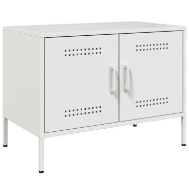 vidaXL Έπιπλο Τηλεόρασης Λευκό 68x39x50,5cm από Χάλυβα