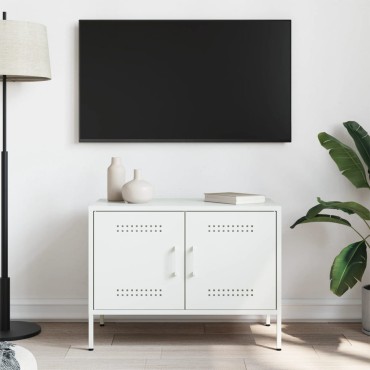 vidaXL Έπιπλο Τηλεόρασης Λευκό 68x39x50,5cm από Χάλυβα