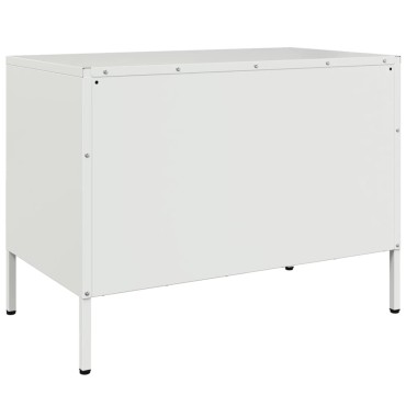 vidaXL Έπιπλο Τηλεόρασης Λευκό 68x39x50,5cm από Χάλυβα
