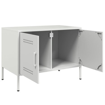 vidaXL Έπιπλο Τηλεόρασης Λευκό 68x39x50,5cm από Χάλυβα