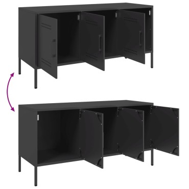 vidaXL Έπιπλο Τηλεόρασης Μαύρο 100,5x39x50,5cm Ατσάλινο