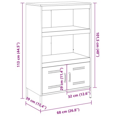 vidaXL Ραφιέρα Μουσταρδί 68x39x113cm από Ατσάλι 1 τεμ.