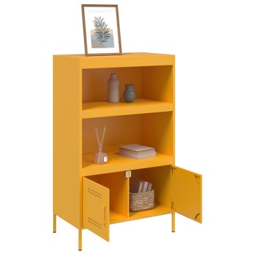 vidaXL Ραφιέρα Μουσταρδί 68x39x113cm από Ατσάλι 1 τεμ.