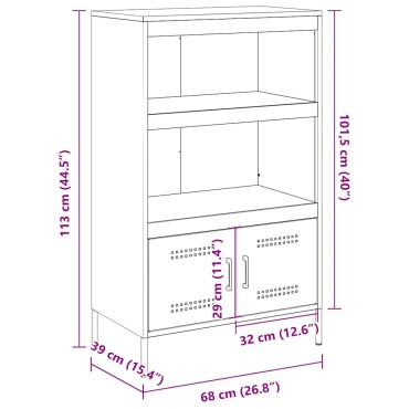 vidaXL Ραφιέρα Ροζ 68x39x113cm από Ατσάλι 1 τεμ.