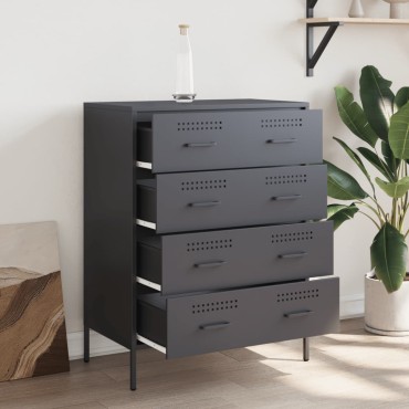 vidaXL Μπουφές Ανθρακί 68x39x89cm από Ατσάλι 1 τεμ.