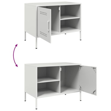 vidaXL Έπιπλα Τηλεόρασης 2 τεμ. Λευκό 68x39x50,5cm από Χάλυβα