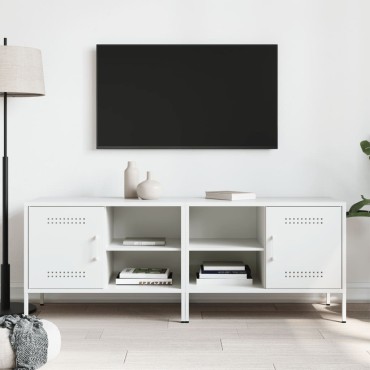 vidaXL Έπιπλα Τηλεόρασης 2 τεμ. Λευκό 68x39x50,5cm από Χάλυβα